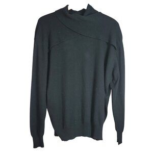 Nancy Heller Sweater Black 1X 100% Cashmere Long Sleeve High Neck Vintage READ